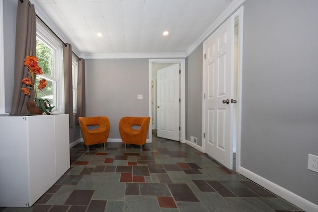 14 Adams Rd, Ashland, MA 01721 - living area with recessed lighting, crown molding, and stone finish floors