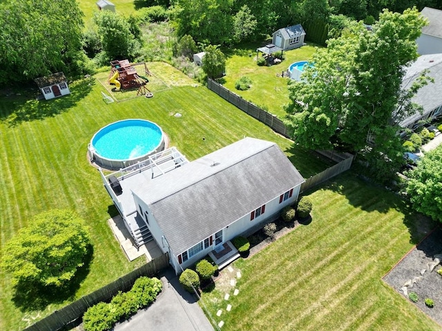 38 Thayer Ave, Whitman, MA 02382 - aerial view of property and surrounding area with a pool