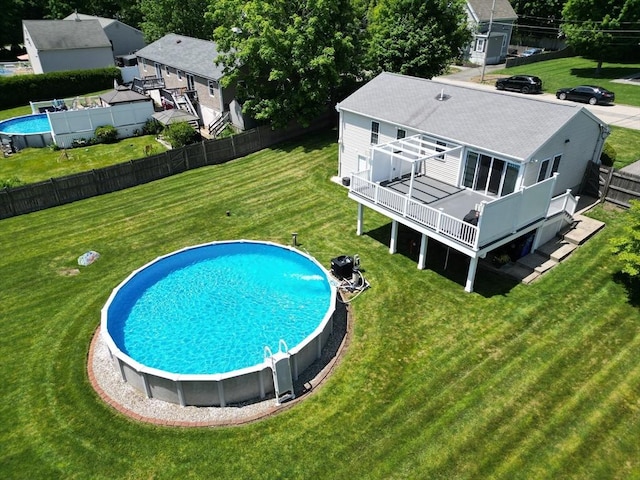 38 Thayer Ave, Whitman, MA 02382 - view of swimming pool with a wooden deck