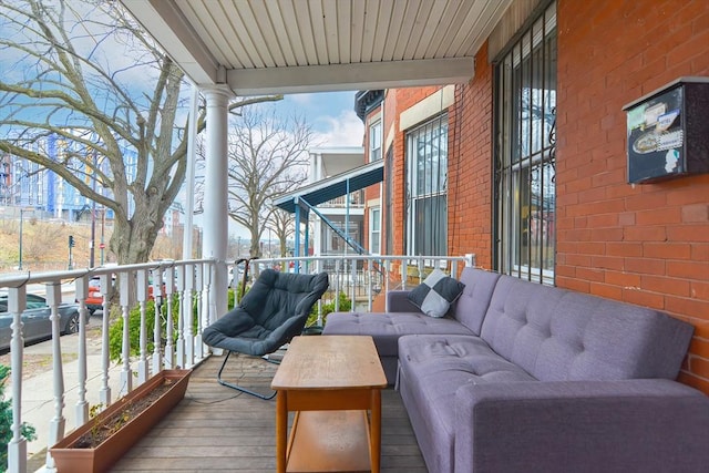 exterior space featuring an outdoor living space