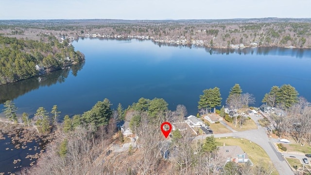 20 Bailey Shr, Hampstead, NH 03841 - aerial view of property and surrounding area featuring a large body of water and a heavily wooded area