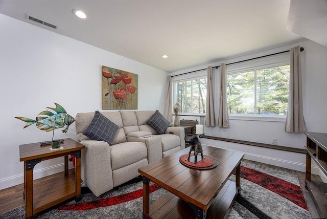 20 Bailey Shr, Hampstead, NH 03841 - living area with wood finished floors, baseboards, and recessed lighting