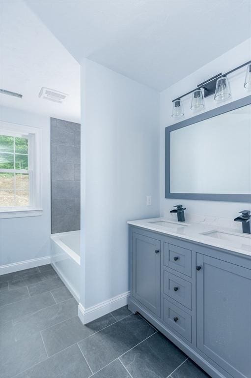 LOT2 N Brookfield Rd, New Braintree, MA 01531 - full bath featuring baseboards, tile patterned flooring, and double vanity