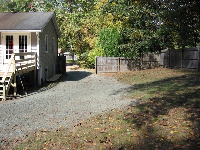 view of yard with a deck