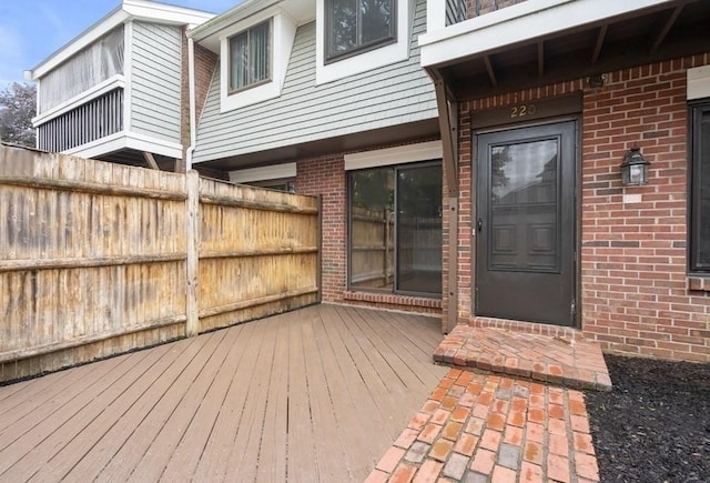 deck featuring fence