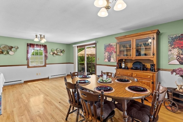 15 Cushing St, Salisbury, MA 01952 - dining area with a baseboard radiator, plenty of natural light, and light wood-type flooring