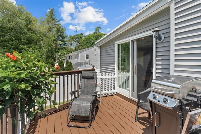 15 Cushing St, Salisbury, MA 01952 - wooden deck with area for grilling