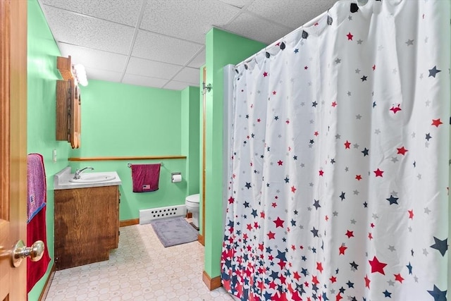 15 Cushing St, Salisbury, MA 01952 - full bathroom with a paneled ceiling, vanity, and a shower with curtain