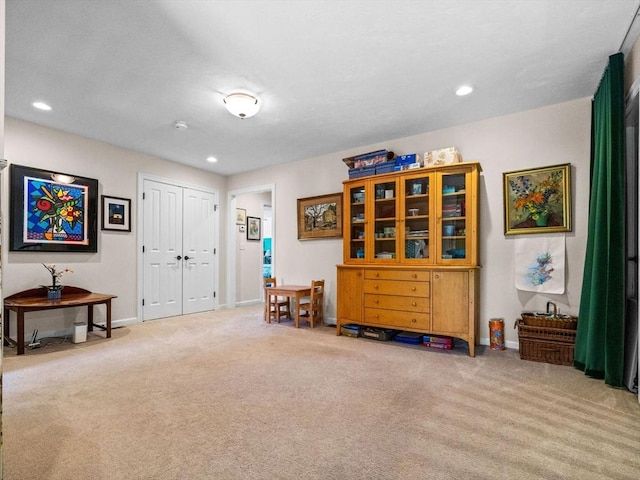 8 Sandstone Dr Unit 8, Medway, MA 02053 - sitting room featuring light carpet, baseboards, and recessed lighting