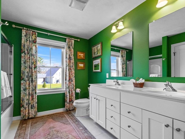 8 Sandstone Dr Unit 8, Medway, MA 02053 - full bath featuring plenty of natural light, toilet, double vanity, and baseboards