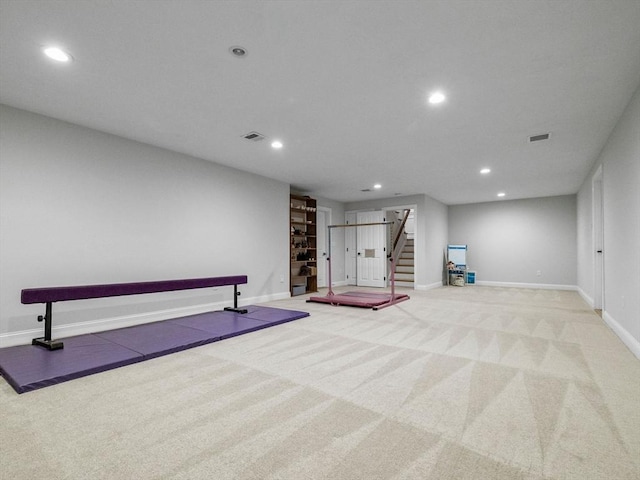 8 Sandstone Dr Unit 8, Medway, MA 02053 - workout area with recessed lighting, carpet, and baseboards