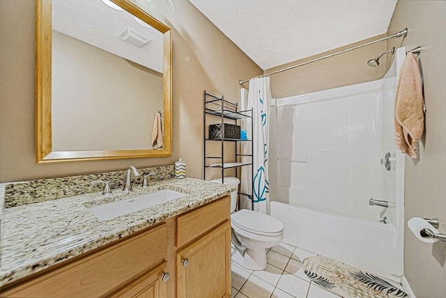 14 Ship Ave Unit 1, Medford, MA 02155 - full bath featuring toilet, tile patterned flooring, shower / bath combination with curtain, and vanity