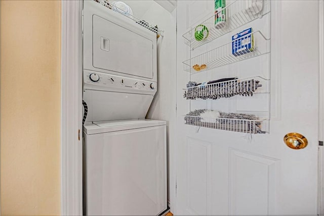 14 Ship Ave Unit 1, Medford, MA 02155 - laundry room with stacked washing machine and dryer