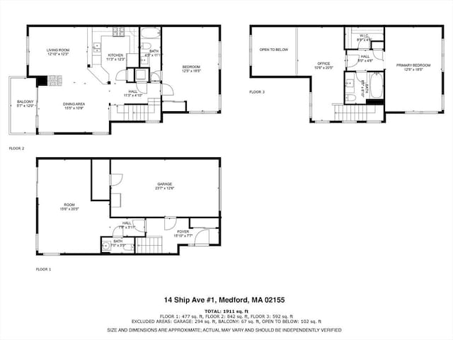 14 Ship Ave Unit 1, Medford, MA 02155 - floor plan / room layout