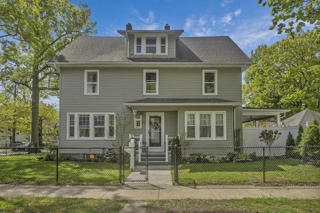 51 Stratford Ter, Springfield, MA 01108 - traditional style home featuring a chimney and a gate