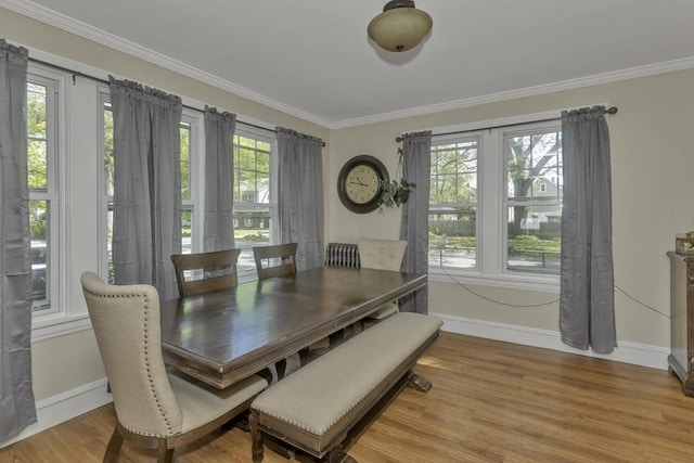 51 Stratford Ter, Springfield, MA 01108 - dining room with baseboards, ornamental molding, and wood finished floors