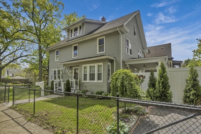 51 Stratford Ter, Springfield, MA 01108 - american foursquare style home featuring roof with shingles and a chimney