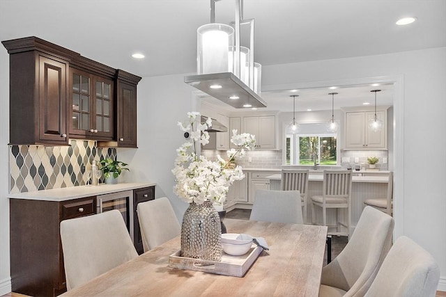 6 Candida Ln, Acton, MA 01720 - dining space featuring recessed lighting and wine cooler