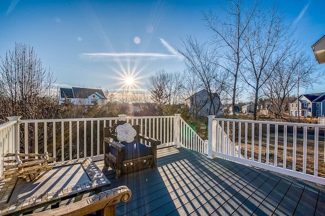 deck featuring a residential view