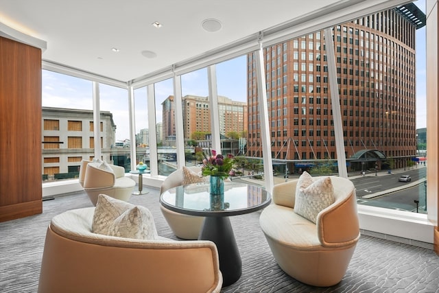 sunroom with plenty of natural light