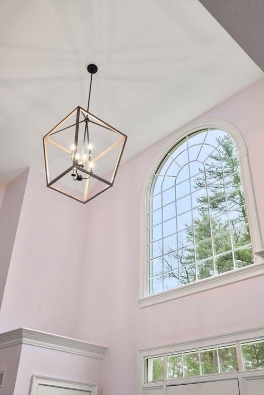 room details with an inviting chandelier