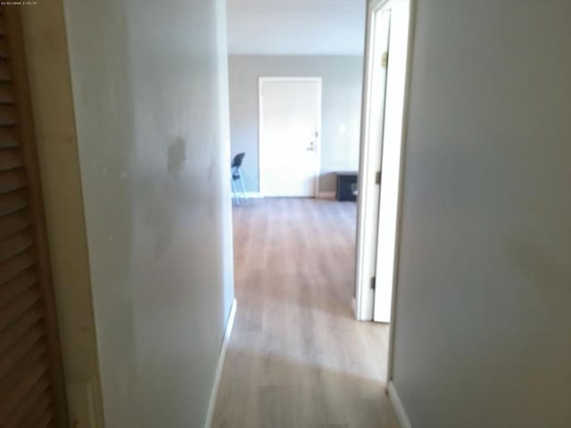 hallway with light wood-type flooring