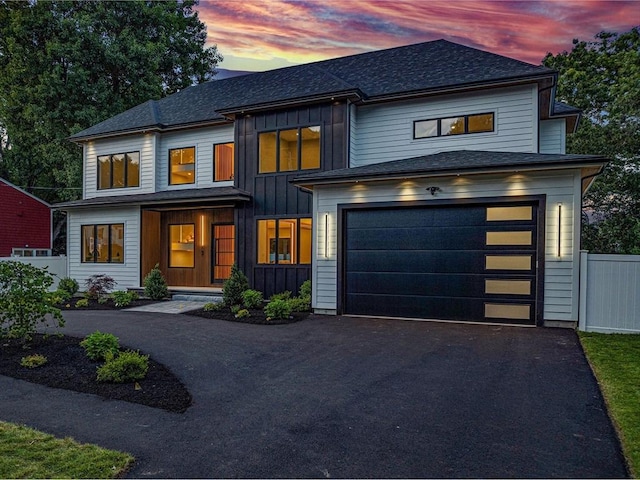 view of front of house with a garage