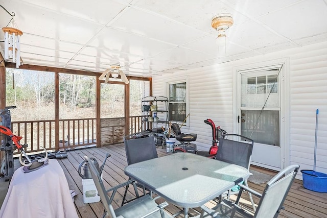 sunroom with a drop ceiling