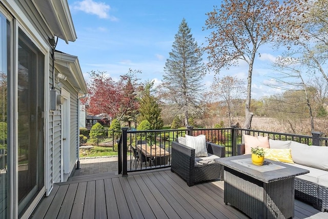 deck with outdoor lounge area