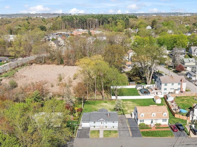birds eye view of property with a residential view