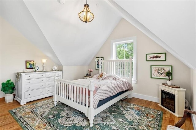 6 Macdonald Ter Unit E, Scituate, MA 02066 - bedroom with vaulted ceiling, light wood-style floors, and baseboards