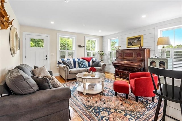 6 Macdonald Ter Unit E, Scituate, MA 02066 - living room featuring wood finished floors and recessed lighting