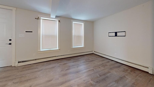 54 Hazard St, New Bedford, MA 02740 - empty room with a baseboard radiator and wood finished floors