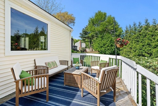 6 Riverview Dr, Newburyport, MA 01950 - wooden deck featuring an outdoor living space