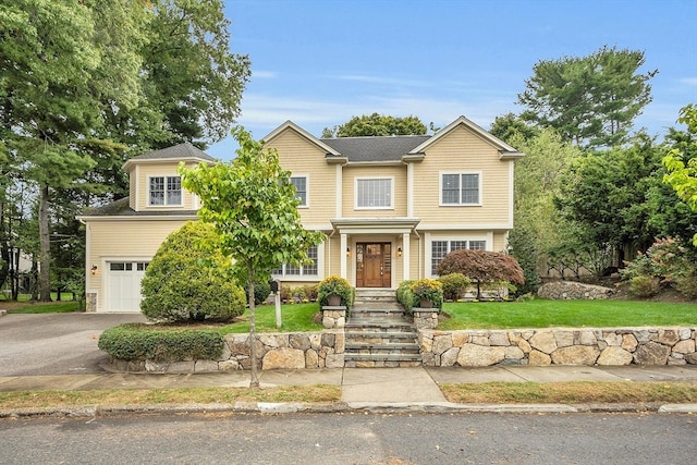 view of front facade featuring a garage