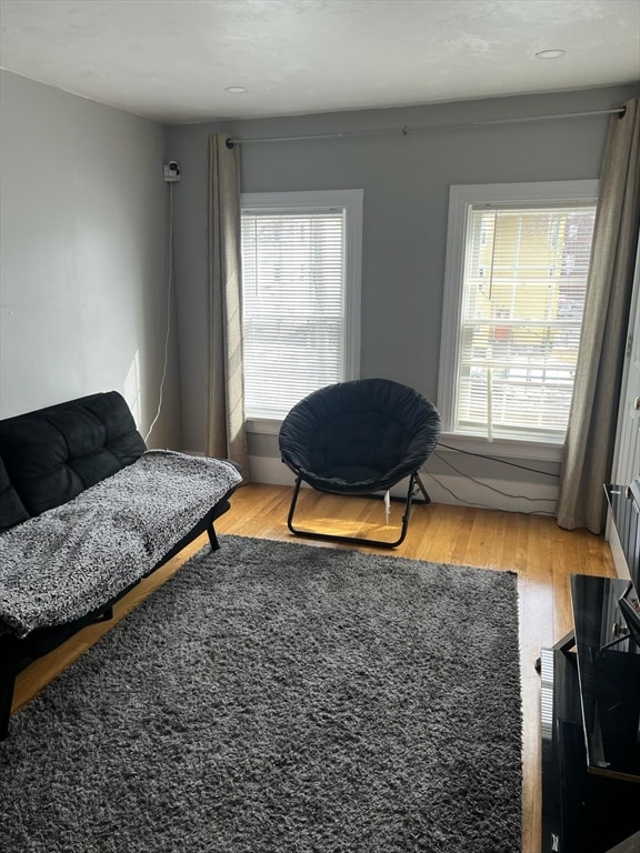 bedroom featuring light hardwood / wood-style floors