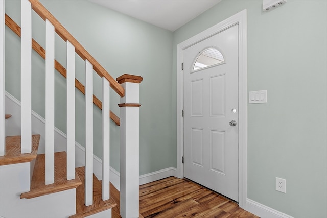 entrance foyer with wood-type flooring