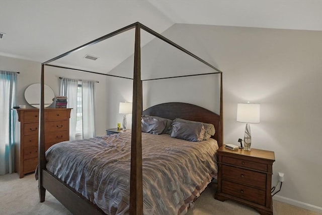 73 Sparrow Way, Raynham, MA 02767 - bedroom featuring vaulted ceiling, light carpet, baseboards, and visible vents