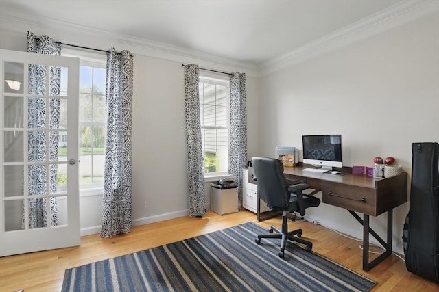 73 Sparrow Way, Raynham, MA 02767 - office area with ornamental molding, a healthy amount of sunlight, and wood finished floors