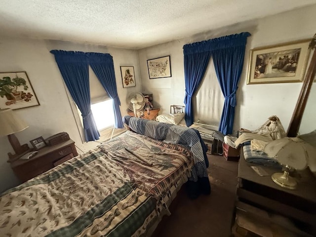 bedroom with a textured ceiling