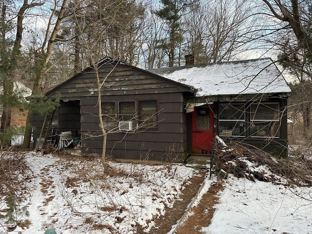 view of snow covered structure