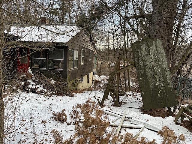 view of snowy exterior