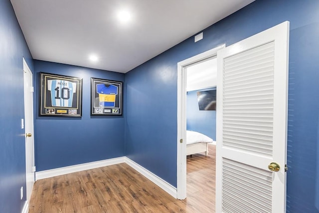 hall featuring hardwood / wood-style flooring