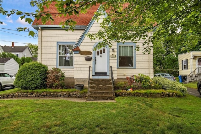 14 Cottage St, Whitman, MA 02382 - view of front of house with a front yard and entry steps