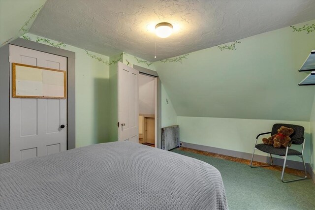 14 Cottage St, Whitman, MA 02382 - carpeted bedroom featuring a textured ceiling and lofted ceiling