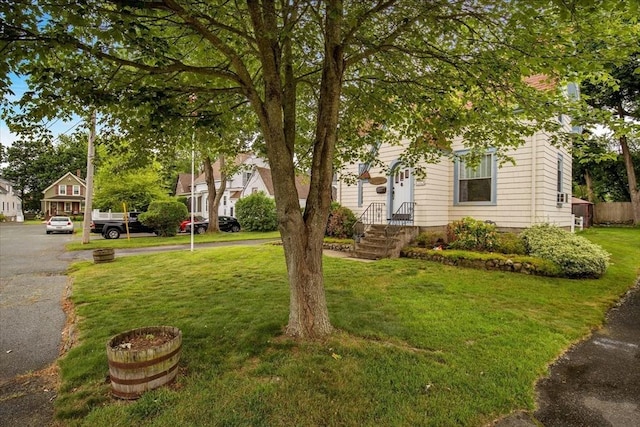 14 Cottage St, Whitman, MA 02382 - view of property hidden behind natural elements with a front yard