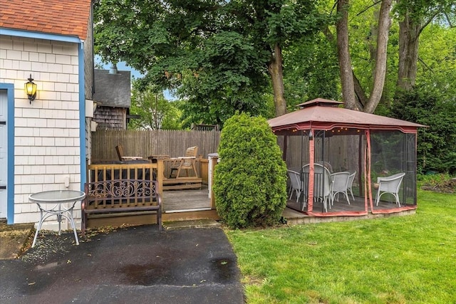 14 Cottage St, Whitman, MA 02382 - view of yard with a gazebo and a wooden deck