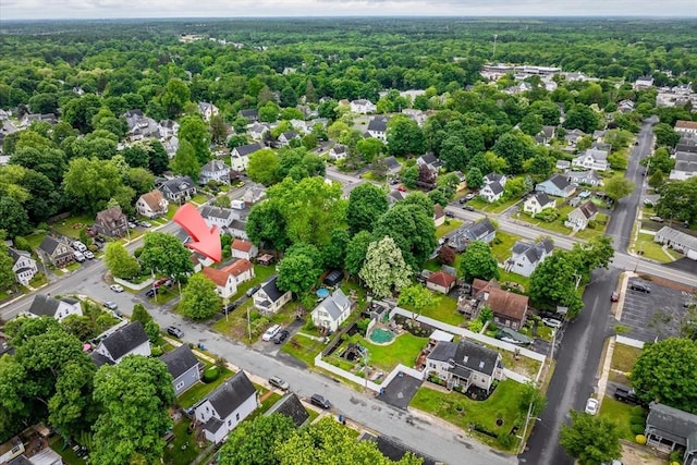 14 Cottage St, Whitman, MA 02382 - aerial view of property and surrounding area with a forest and nearby suburban area