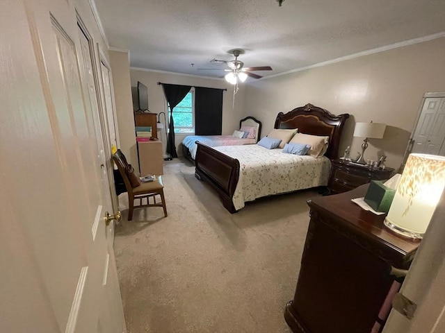 13 Dallas Dr Unit 308, Dracut, MA 01826 - bedroom with crown molding, light carpet, and ceiling fan