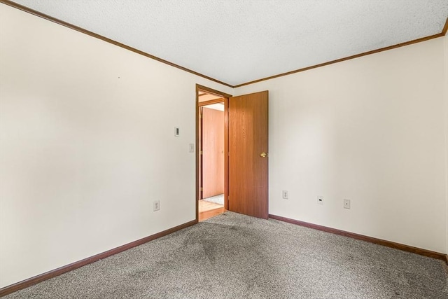 191 Franklin St Unit A, Stoneham, MA 02180 - carpeted empty room with crown molding, baseboards, and a textured ceiling